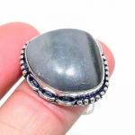 Natural Spider Wab Jasper Gemstone 925 Sterling Silver Ring Size 9.5 g5u30