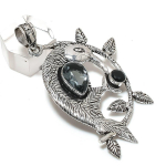 White Topaz, Spinel Handmade 925 Sterling Silver Jewelry Pendant 2.56 k7e08