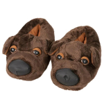 Unisex Joonisfilmikoera Pl&uuml;&uuml;sist Sussid Naistele Meestele Armsad Koheva Koera Kodu Puuvillased Kingad Summutava Riidest Tald Majapidamissussid Siseruumide Saapad free size 26.5cm pruun