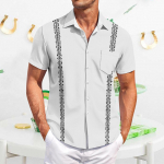 Meeste vabaaja l&uuml;hikeste varrukatega s&auml;rk, slim fit, stiilne meeste havai tr&uuml;kk L armee roheline v&auml;rv