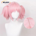 Kaname Madoka Parukas Puella Magi Madoka Magica Cosplay Parukas 30cm Roosa Juustega Kahe Patsiga kuumakindel Juuksepikendused 30cm roosa