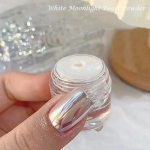 1Box ​​Moonlight Mirror k&uuml;&uuml;nepuuder h&otilde;bedased peened s&auml;delevad metallilise efektiga pigmendid geellakki kroomitud holograafilised k&uuml;&uuml;nepuudrid