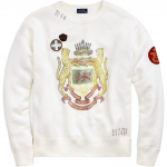 Polo Ralph Lauren Vintage pesuga k&auml;sitsi maalitud plaastriga &uuml;mmarguse kaelusega fliisist dressipluus Naiste dressipluus Off-White WMPOKNIN6820120-100 XS