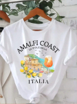 Esteetiline Amalfi ranniku T-s&auml;rk Itaalia Sidrunite s&auml;rk Harajuku Itaalia Spritz s&auml;rgid Ranna esteetilised riided Trendikas Y2k topp M