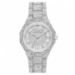 Michael Kors Raquel Kolme osutiga Roostevabast terasest Pav&eacute; k&auml;ekell 41 h&otilde;be