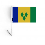 Drapeau adh&eacute;sif - Saint-Vincent-et-les-Grenadines - 14 x 21 cm - Pol&uuml;ester - Recto/verso - Mitmev&auml;rviline