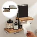 Wall Mounted Toilet Paper Holder Tissue Easy to Install Compact Bathroom Storage Organizer