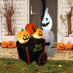 Halloween Inflatable Ghost Build in LEDs Easy Setup Decorative Outdoor Decoration Yard Display for