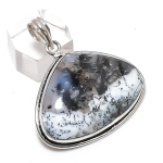 Dendrite Opal Gemstone Handmade 925 Sterling Silver Jewelry Pendant 1.77 i8u09