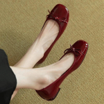 Naise korterid lakknahast balletist kikilipsud paadikingad madalad kontsad libisemiskindlad jalatsid Naine mustad p&uuml;ksid Kevad-s&uuml;gis kingad 35