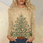 Naiste moe vabaaja j&otilde;ulutr&uuml;kiga &uuml;mmargune kaelus pikkade varrukatega pullover XL