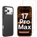 Coque Noir pour iPhone 17 PRO MAX et 2 Verres Tremp&eacute; Film Protection Ecran Phonillico&reg;