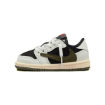 Travis Scott x Air Jordan 1 Retro Low OG SP TD Oliivirohelised Beebisneakerid Roheline Seil &Uuml;likoolipunane DZ5908-106 26 white