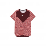 Nike Court Dri-FIT Slam Triibuline V&auml;rviplokk &Uuml;mmarguse Kaelusega L&uuml;hikeste Varrukatega T-s&auml;rk Meeste Topid &Ouml;ine-Maroon DV0702-681 S