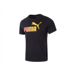 Puma Ss24 T&auml;hekujuline Logo Prindiga Vabaaja Spordi Fitness Treening Mugav Hingav &Uuml;mmarguse Kaelusega L&uuml;hikeste Varrukatega T-s&auml;rk Meeste T-s&auml;rk Must 630030-01 M