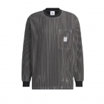Adidas Originals SS25 &Uuml;mmarguse kaelusega Mugav Vabaaja Triibuline Pikkade varrukatega Huppar Meeste Huppar Must JX2621 S