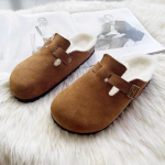 Moodsad Mugavad Karusnahast Klassikalised Klounid Naistele Talvine Uus Mood Korgist Tald Pl&uuml;&uuml;sist Sandaalid Jalatalla Toega Hubased Karvased Suede Kingad 35