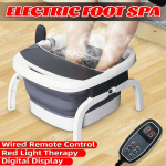 500W Kokkupandav Jalaravi Vannimasseerija 220V Elektriline K&uuml;ttevann Juhtmega Kaugjuhtimispult gray