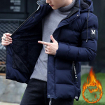 Uus talvine meeste pl&uuml;&uuml;sist paksendatud puuvillane jope 4XL hall