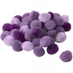 Pompons 15 mm d&eacute;grad&eacute; violet x 45