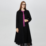 Women's Casual Double-Faced Wool Blend Long Coat L