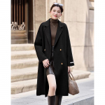 Women's Elegant Mid-Length Wool Blend Coat S
