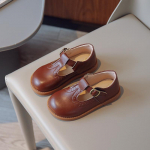 Moodsad Laste Mary Janes Briti Stiilis T-rihmaga Kolm V&auml;rvi Vintage 21-30 V&auml;ikese T&uuml;druku Nahast Kingad K&otilde;ik-Sobivad Koolilaste Korterid 21(Insole13.5cm) pruun