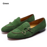Klassikalised meeste seemisnahast mokassiinid Slip-On munkrihmaga pandlaga Ametlikud kingad pulmapidudele ja &auml;ri&uuml;ritustele US 12 roheline