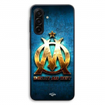 Coque Pour Samsung Galaxy A17 OM dor&eacute;e brilant droit au but fond bleu Maniacase must