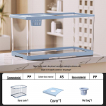 Kompaktne &Ouml;koloogiline 2025 Kuldkala Akvaarium Filtreerimise, Hapnikuga Varustamise, Kaane ja Alusega - Ideaalne V&auml;ikestesse Elutubadesse 60x21.5x21.2 cm