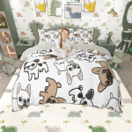 Homewish Kawaii Kutsika Tekikate Komplekt Lastele, Armas Kutsika Voodipesu, Loomas&otilde;brad Tekikate Komplekt DE XS 100x135cm 2pcs&set