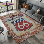 Retro America Historic Route 66, Mother Road, m&atilde;e Estrada, elutoa, magamistoa, kodudiivani vaip, libisemiskindel p&otilde;randamatt 80*120cm