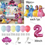 1 komplekt Disney printsessi fooliumpalli numbriga palli 1-9 p&auml;rja kaare komplekt lateksipalli s&uuml;nnip&auml;evaks beebipidu pidustuste kaunistused smaragdroheline