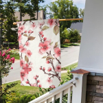 Cherry Blossom Flag 12x18 in Double Sided Garden Flag Welcome Spring Summer Garden Flags Outdoor Flags Large Banner Sign Yard Flags for Home