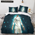 2/3 tk Tekikottide komplekt Ronaldo Iidol Jalgpallit&auml;ht 3D-tr&uuml;kitud Tekikate Teismelistele Lastele Poistele T&uuml;drukutele Pehme Voodikate T&otilde;mblukuga EU Single(135*200cm)3pcs gray