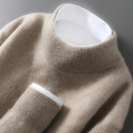 Meeste puhasvillane poolk&otilde;rge kaelusega ka&scaron;miirsweater &ndash; S&uuml;gis/Talv &Auml;rikasuaalne pullover S