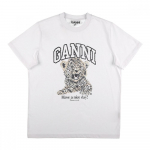 Ganni T4124 943 Leopardimustriga Naiste S L&uuml;hikeste Varrukatega T-s&auml;rk T4124 943 (XS)