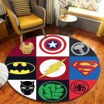 1 tk Marvel Avengers Superkangelased &Uuml;mmargune Vaip Mittek libisev, Masinpestav Pol&uuml;estervaip Elutoa ja Magamistoa Kaunistuseks 100cm