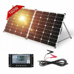 Dokio kit panneau solaire rigide et pliable, 160W, 10a, 12V, avec chargeur, facile &agrave; transporter