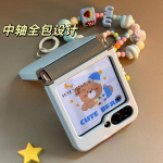 Samsung Galaxy Z Flip 6 z flip5 jaoks &Uuml;mbris Armsad telefoni&uuml;mbrised kate taevasinine kawaii kate z flip 6 armas &uuml;mbris hingedega For Samsung Galaxy Z Flip6