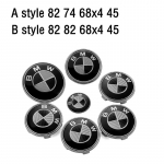 7 tk Auto Kapoti Eesmine Tagumine Pagasiruumi Embleem M&auml;rk BMW originaallogo t&auml;iesti must E36 E46 E53 E90 E60 E93 E87 G01 G20 X3 X5 F30 F20 X6 B-style82 82mm