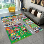 Laste m&auml;ngumatt Maantee Linna Liiklus M&auml;ngutoa Ala Vaip Suur Vaip Vaip Elutoa Magamistoa Kaunistuseks Laste M&auml;ngu Libisemiskindel P&otilde;randamatt 150cm x 200cm