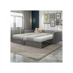 Canap&eacute;-lit extensible - 90/180*200 cm - Gris - Lattes en bois - Design peu encombrant hall