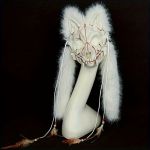 Karvane Hundimask Viikingi Karusnahast Rebase Mask Wendigo Peakate Halloweeni Libahundi Kost&uuml;&uuml;m Barbar Keskaegne Cosplay S&otilde;dalane Renessanss valge