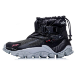 Li Ning Aurora Mountain Travel Slip Resistant, Abrasion Resistant, Thermal Coverage High top Casual Shoes Men's Black AGLP155-4 40