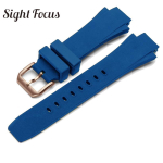 25x16mm K&auml;ev&otilde;ru IWC Aquatimeri jaoks Asendusrihm IW354807 K&auml;ev&otilde;ru meestele Must Silikoonkummist Rihm Pandlaga Masculino 25X16mm blue