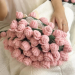 1 tk Roosikimp Tekk koos kinkekotiga Heegeldatud K&auml;sit&ouml;&ouml; Roosikimp S&uuml;nnip&auml;evaks Valentinip&auml;evaks Kingitus S&otilde;brannale Diameter 60cm roosa