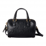 Gucci Klassikaline G-mustriga T&otilde;mblukuga Nahast Mini &Otilde;lakott Unisex kotid Must 790130-AADLO-1000 Basic Set (Bag+Dust Bag)