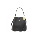Coach Town 21 Klassikaline &uuml;hev&auml;rviline kl&otilde;pskinnitusega nahast &auml;mbrikujuline kott Naiste k&auml;ekotid Must 1011-IMLON Basic Set (Bag+Dust Bag)