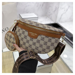 Trendikas ruuduline naiste crossbody kott Uus saabumine V&ouml;&ouml;kott &Otilde;lakott V&auml;ike ni&scaron;&scaron; Sensati &Uuml;he rihmaga kott pruun